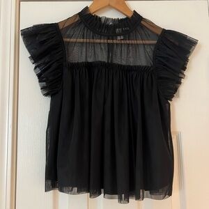 Joie Black Sheer Top